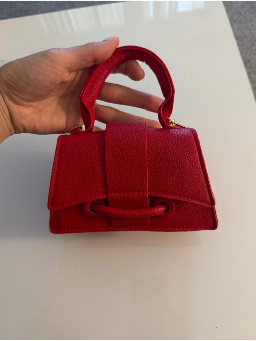 Red Mini Top-Handle Women's Bag